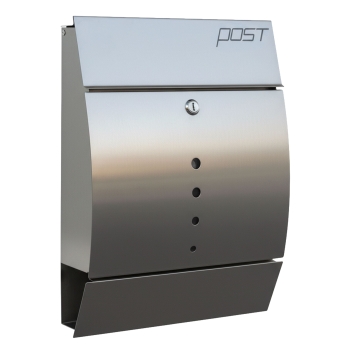 Edelstahl Wandbriefkasten inkl. Zeitungsfach – Wetterfest & Modernes Design